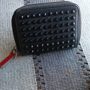 Christian Louboutin Black Textured Leather Wallet